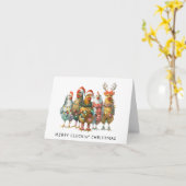 クラッメリーキンのクリスマスチキングリーティングカード カード (黄色い花)