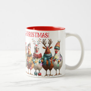 クラッメリーキングのクリスマス – チキンコーラスライン ツートーンマグカップ