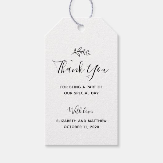 クラッ感謝していト君。素朴結婚のシンプル贈与ラベル ギフトタグ (正面)