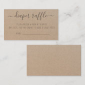 クラッ素朴ト紙ベビーシャワーおむつラッフル エンクロージャーカード (正面/裏面)