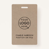 クラッ素朴ト |ビジネスロゴID モダン従業員 バッジ (正面)