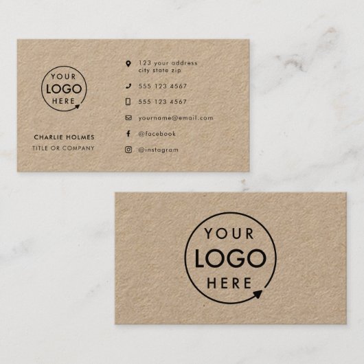 クラッ素朴ト |ロゴソーシャルモダンメディアアイコン 名刺 (正面/裏面)