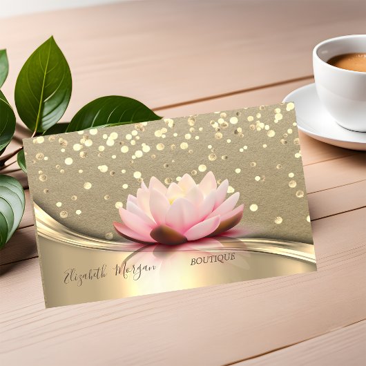 クラッ素朴ト、金ゴールド紙吹雪、ロータス 名刺