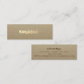 クラッ素朴ト、金ゴールド、シンプル手作り スキニー名刺 (正面/裏面)