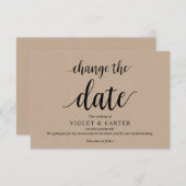 クラッ素朴ト、黒、結婚の延期、編集可能 エンクロージャーカード (正面/裏面)