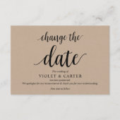 クラッ素朴ト、黒、結婚の延期、編集可能 エンクロージャーカード (正面)