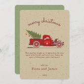 クラッ素朴フェイクドレッドトラックの木パーソナライズされた シーズンカード (正面/裏面)