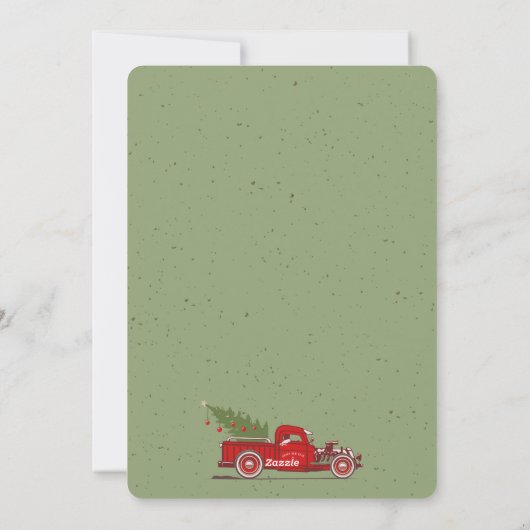 クラッ素朴フェイクドレッドトラックの木パーソナライズされた シーズンカード (裏面)