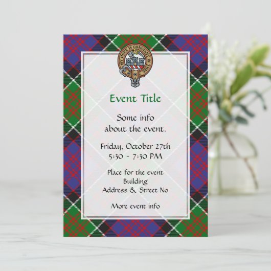 クラナルドクレストのクランマクドナルドタータンチェック 招待状 (スタンド正面)