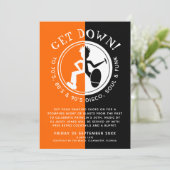 クラバファンキーー黒オレンジ色のレトロパーティー 招待状 (スタンド正面)