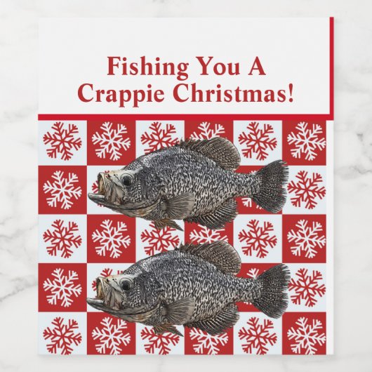 クラパイおもしろい魚釣りプンメリークリスマスカスタム ワインラベル (シングルラベル)