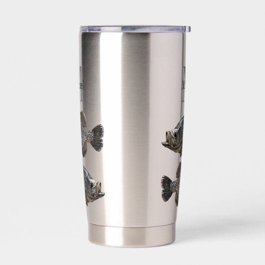 クラパイパーソナライズされた魚釣りアングラモノグラムフィッシュ 保温保冷タンブラー (左面)