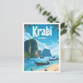 クラビタイヴィンテージアートトラベルイラストレーション ポストカード (スタンド正面)