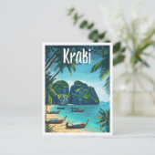 クラビタイヴィンテージアートトラベルイラストレーション ポストカード (スタンド正面)