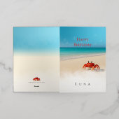 クラビーピースカスタムハッピーバースデーカード 箔グリーティングカード (外側レイダウン)