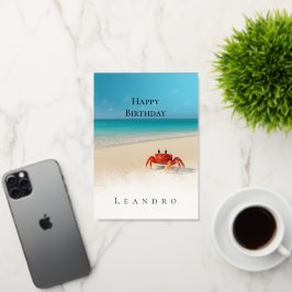 クラビーピース – 名前をカスタムするハッピーバースデーカード 箔グリーティングカード