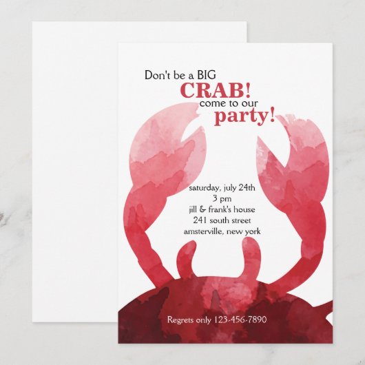 クラビ感じー招待状 招待状 (正面/裏面)