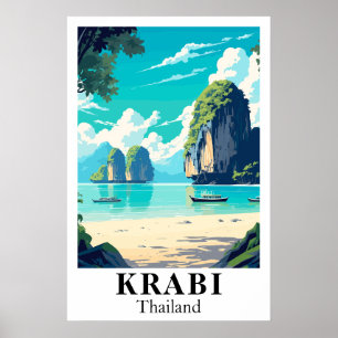 クラビ タイ ビンテージ 旅行 アート プリント