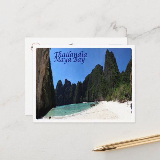 クラビ – Maya Bay – タイ –  ポストカード (正面/裏面インサイチュ)