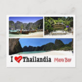 クラビ – Maya Bay – タイ – I Love - ポストカード (正面)