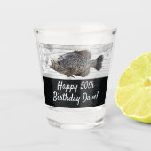 クラピクールー魚釣り50th誕生日おもしろい魚 ショットグラス (正面)