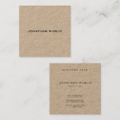 クラフエレガントト紙プロフェッショナルモダンラグジュアリー スクエア名刺 (正面/裏面)