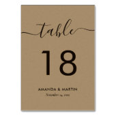 クラフエレガントト紙結婚ズ テーブルナンバー (裏面)
