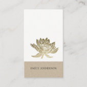 クラフエレガントトGLAMフェイク金ゴールド蓮フローラ 名刺 (正面)