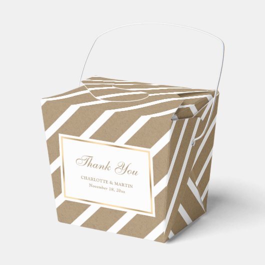 クラフエレガントフェイク金ゴールド結婚の感謝 フェイバーボックス (正面サイド)