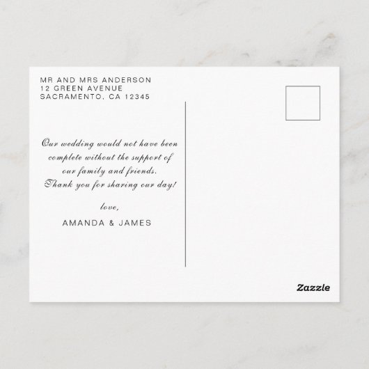 クラフエレガント素朴ト | 結婚の写真 ポストカード (裏面)