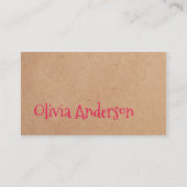 クラフカッコいいエレガント紙ピンクコンサルタント 名刺 (正面)