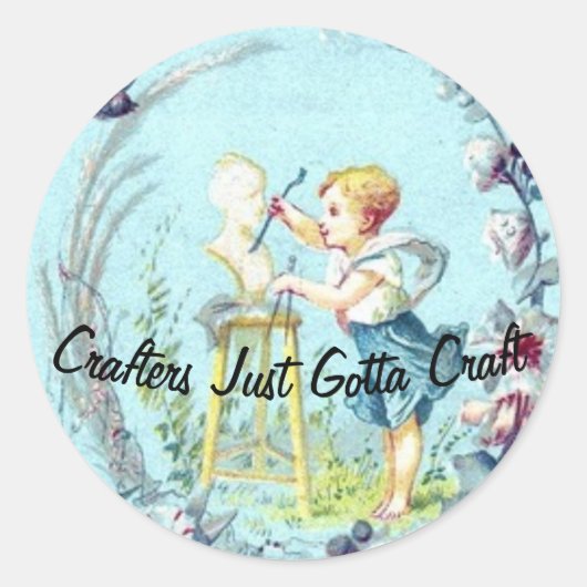 クラフターはクラフトステッカーを取得 ラウンドシール (正面)