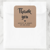 クラフトありがとう結婚ステッカーありがとうクラフト スクエアシール (バッグ)