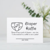 クラフトおむつラッフル赤ちゃんシャワーエンクロージャカード 招待状 (スタンド正面)