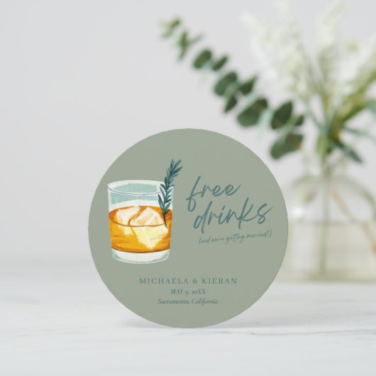 クラフトおもしろいカクテル結婚式の日付を保存 (スタンド正面)