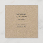 クラフトがピンク赤面によっておよび紫色は開花します スクエア名刺 (裏面)