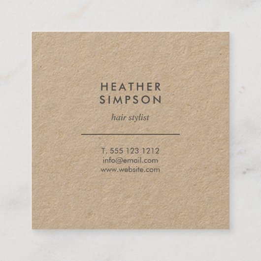 クラフトがピンク赤面によっておよび紫色は開花します スクエア名刺 (裏面)