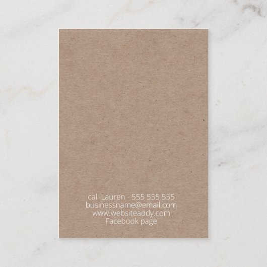 クラフトきらめく手作りジュエリーイヤリングディスプレイ 名刺 (裏面)