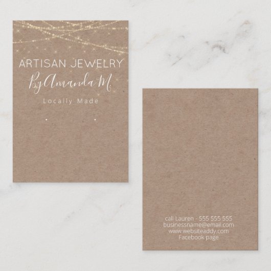 クラフトきらめく手作りジュエリーイヤリングディスプレイ 名刺 (正面/裏面)