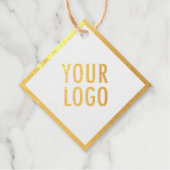 クラフトつるラベルゴールドフォイルロゴダイヤモンドシェイプ2" フェイバータグ (正面)