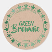 クラフトとグリーンブローニー |自家製エディブルズラベル ラウンドシール (正面)