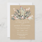 クラフトとサボテンの結婚式招待状 招待状 (正面)