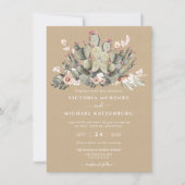 クラフトとサボテンの結婚式招待状 招待状 (正面)