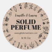 クラフトとフラワー自家製無地の香水ラベル ラウンドシール (正面)