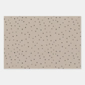 クラフトとブラックのメリークリスマスの雪の結晶 ラッピングペーパーシート (正面3)