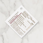 クラフトと赤メープルシロップの栄養事実 フェイバータグ (裏面)