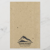 クラフトにサンレイをフェイク付けた山の紙テクスチャ 便箋 (正面)