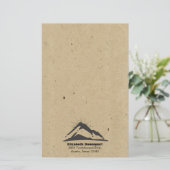 クラフトにサンレイをフェイク付けた山の紙テクスチャ 便箋 (スタンド正面)