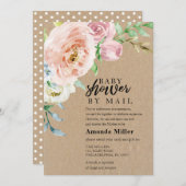 クラフトにバラ付き郵便でのベビーシャワー セーブザデート (正面/裏面)