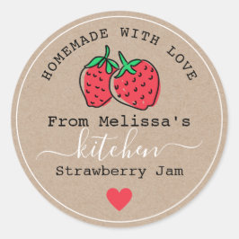 クラフトのキッチンから自家製ストロベリージャム ラウンドシール